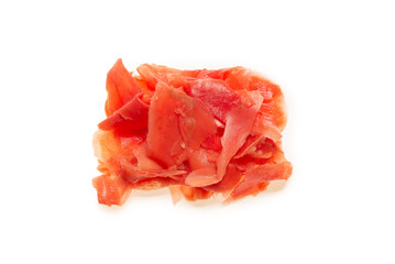 Pickled ginger isolated on white background.