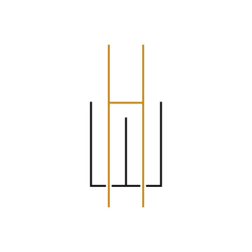 initial letter wh or hw logo vector design