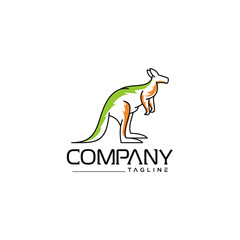 Kangaroo logo, awesome design vector template