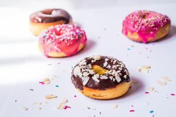 Glazed donuts with sprinkles