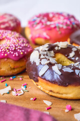 Glazed donuts with sprinkles