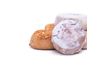 christmas candy polvorones isolated on white background