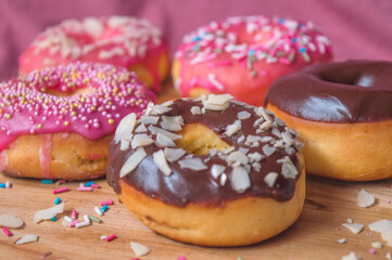 Glazed donuts with sprinkles