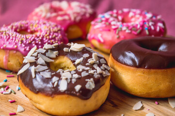 Glazed donuts with sprinkles