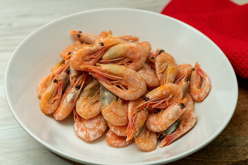 Garlic shrimp pinchos tapas from Spain gambas al ajillo.