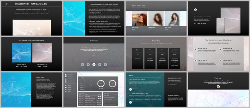 Vector templates for website design, presentations, portfolio. Templates for presentation slides, flyer, leaflet, brochure cover, report. Wave flow background for science or medical concept design.
