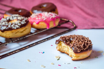 Glazed donuts with sprinkles