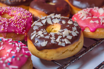 Glazed donuts with sprinkles
