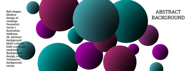 Multi-colored balls scattered randomly. background design, cover. Volumetric background, vector.