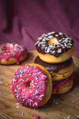 Glazed donuts with sprinkles