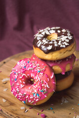 Glazed donuts with sprinkles