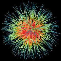 Obraz premium 3D illustration of three-dimensional object like a virus