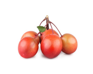 Cherry plums isolated on white background