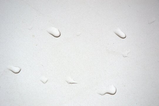 Water droplets run down the glass
