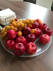 apples on a plate