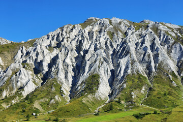 Mountain with curious rock formation near Tignes Ski resort, France