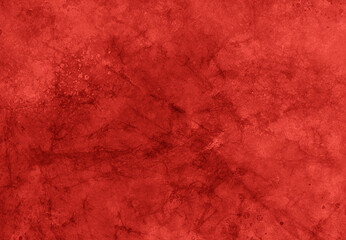 Red Christmas background texture, old grunge paint spatter on distressed crumpled paper with marbled dark cracks in grungy pattern