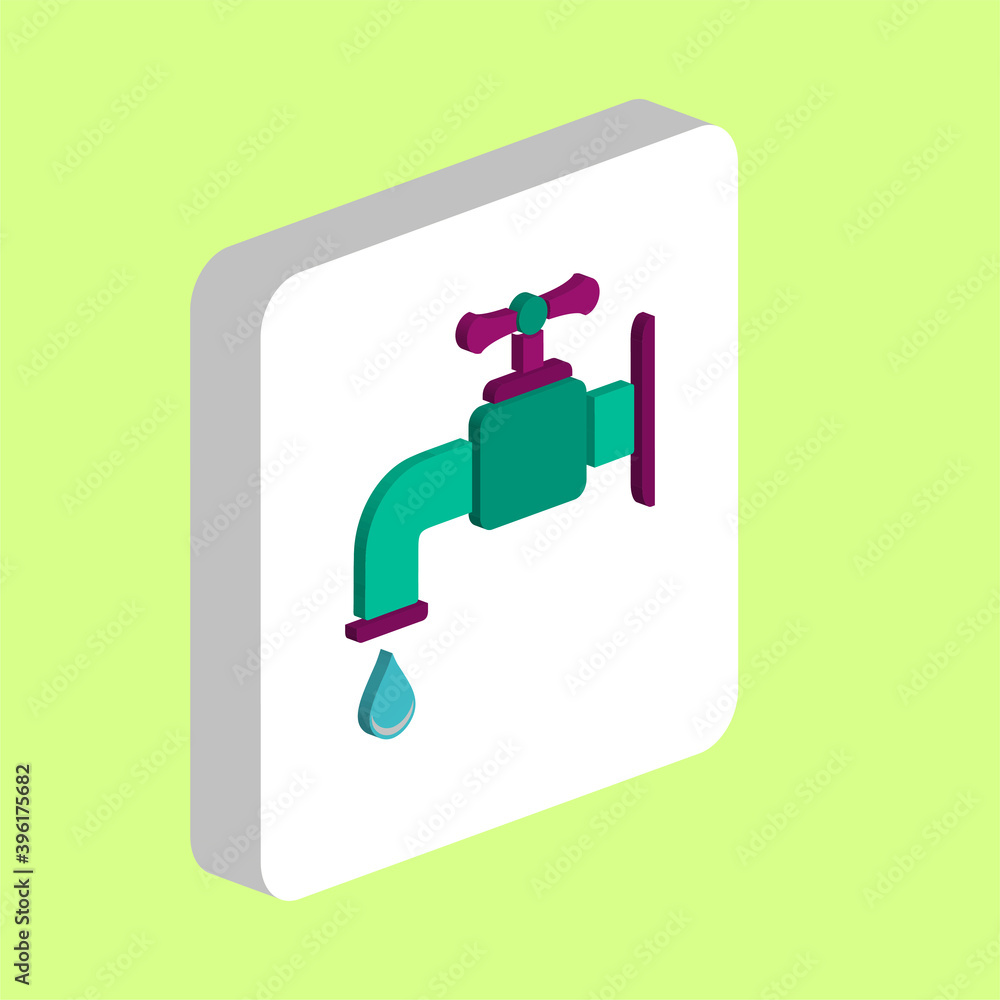 Poster faucet simple vector icon. illustration symbol design template for web mobile ui element. perfect co