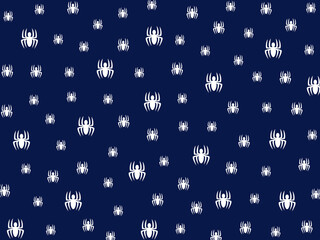 Spider silhouette motif isolated in dark blue. Decorative elements for banner, poster, advertising and other print product design applications