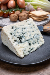 Cheese collection, French blue cheese roquefort from grotten of Roquefort-sur-Soulzon, France