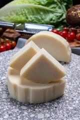 Cheese collection, Italian pasta filata aged cheese provolone from Cremona, Northwest of Italy
