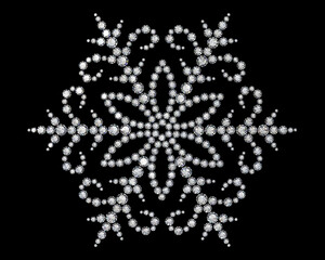 3d diamond snowflake. Clipping path included