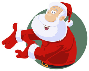 Santa Claus showing something. Illustration for internet and mobile website.