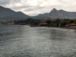 Crimean peninsula, southern coast, Koktebel village. The oldest dormant volcano in Europe is Mount...