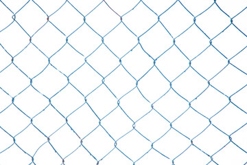 Fototapeta premium Mesh netting covered with snow. Winter industrial background.