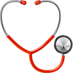 Realistic Stethoscope isolated in white, vector illustration, icon.