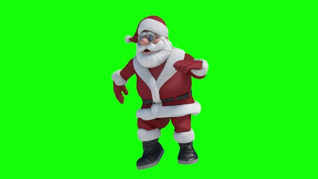 cartoon Santa Claus dancing 3d render