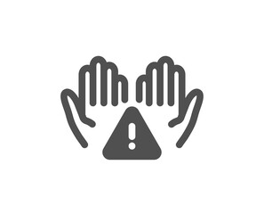 Clean hands icon. Sanitary cleaning sign. Washing hands symbol. Quality design element. Flat style clean hands icon. Editable stroke. Vector