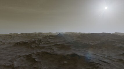alien planet landscape, view from a beautiful planet, beautiful space background 3d render