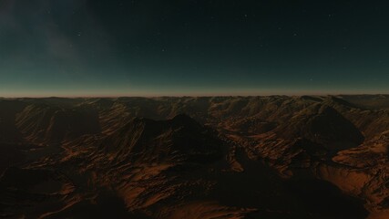 Obraz na płótnie Canvas alien planet landscape, view from a beautiful planet, beautiful space background 3d render