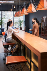Employees with cups in hands