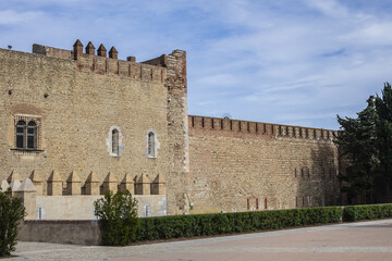 Fototapeta na wymiar Palace of the Kings of Majorca - built in XIII century, it’s one of most remarkable examples of medieval civil and military architecture in southern France. Perpignan, Pyrenees-Orientales, France.