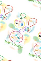 green letters on the background of Christmas decorations