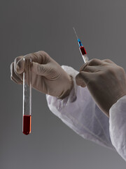 laboratory treatment analyzes diagnostics health gray background