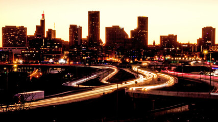 Fototapeta na wymiar The night scene of downtown St. Paul, Minnesota