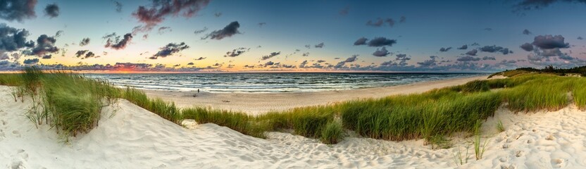 Beautiful see landscape panorama, dune close to Baltic See, Slowinski National Park, Poland - 396189885