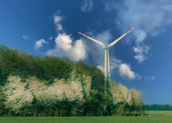 wind turbine on field