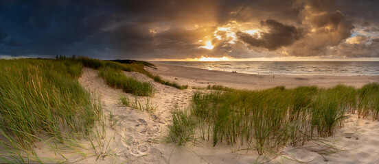 Beautiful see landscape panorama, dune close to Baltic See, Slowinski National Park, Poland