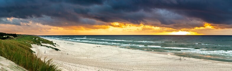 Beautiful see landscape panorama, dune close to Baltic See, Slowinski National Park, Poland