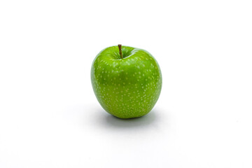 Green apple isolated on white background. Ripe fresh apple Clipping Path