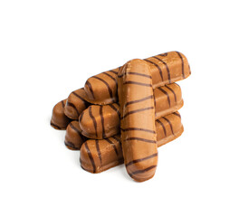 Oval Shortbread Biscuit Coated in Milk and Dark Chocolate