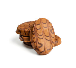 Oval Shortbread Biscuit Coated in Milk and Dark Chocolate