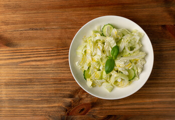 Heap of Chopped Chinese Cabbage, Napa Cabbage or Wombok