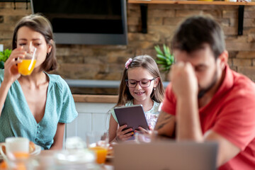 Family in the kitchen