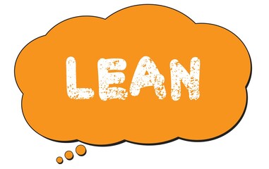 LEAN text written on an orange thought bubble.