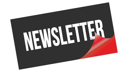 NEWSLETTER text on black red sticker stamp.